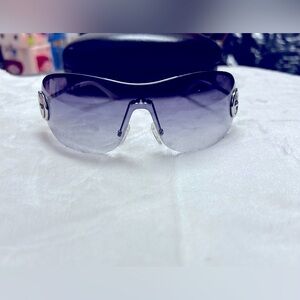 Gucci GG rimless shield sunglasses, vintage, white